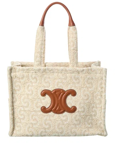 Celine Cabas Thais Large Tote In Neutral