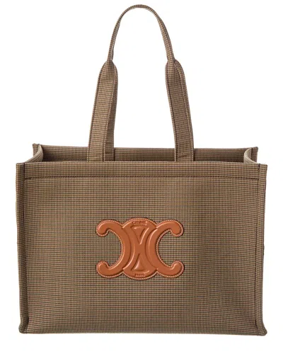 Celine Cabas Thais Large Tote In Brown