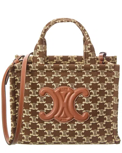 Celine Cabas Thais Small Tote In Brown