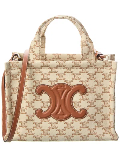 Celine Cabas Thais Small Tote In Brown