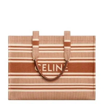 Celine Cabas Thais Striped Tote In Pink