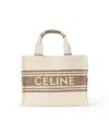 Celine Cabas Thais Tote Canvas Stripes In Neutrals