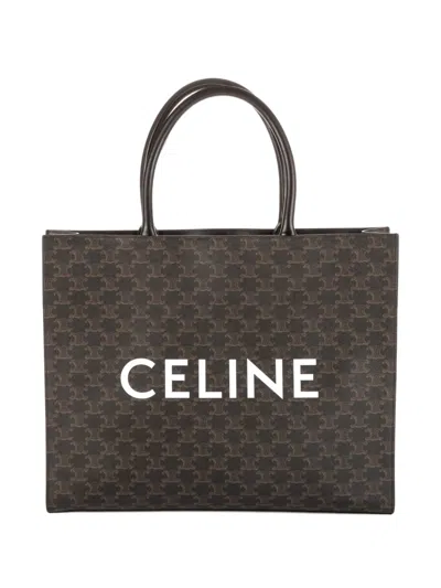 Pre-owned Celine Cabas Triomphe Tote Bag In Black