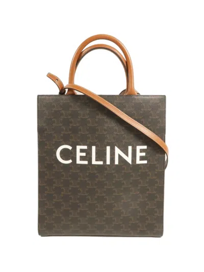 Pre-owned Celine Cabas Triomphe Tote Bag In Brown