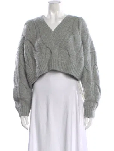 Pre-owned Celine Cable Knit Cashmere Sweater In Gray