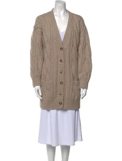 Pre-owned Celine Cable Knit Cashmere Sweater In Neutral
