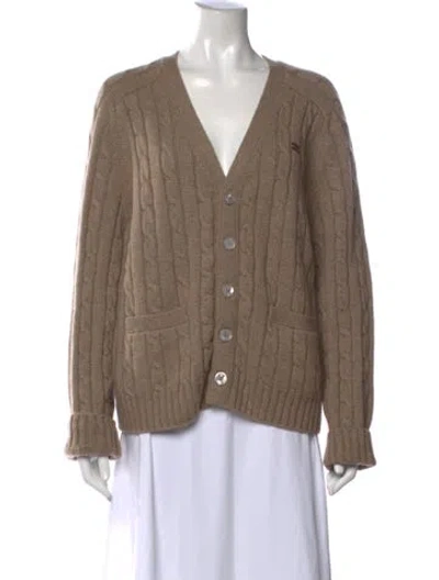 Pre-owned Celine Cable Knit Cashmere Sweater In Neutrals