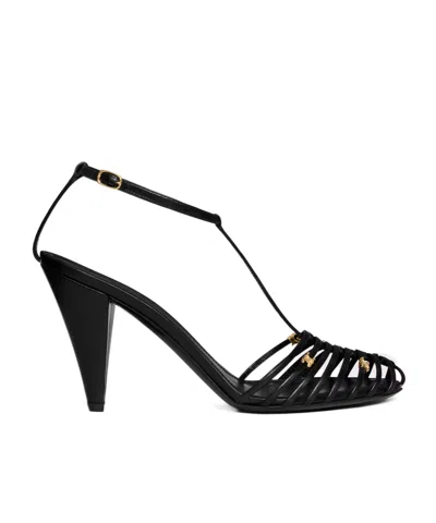 Celine Cage - Strappy Sandal In Goatskin In Black