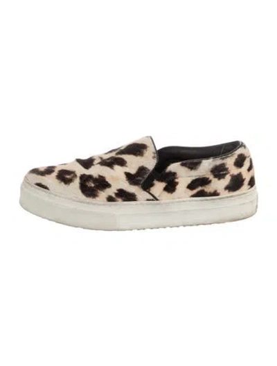 Pre-owned Celine Calf Hair Animal Print Sneakers In Neutral