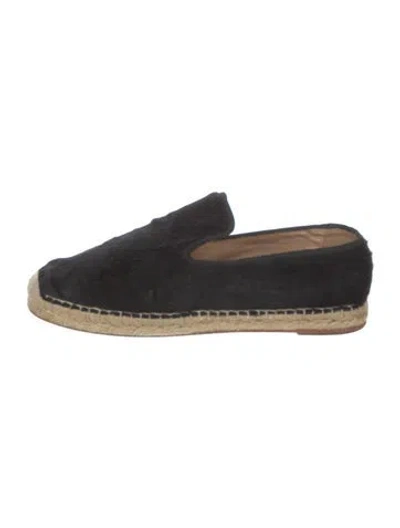 Pre-owned Celine Calf Hair Espadrilles In Black