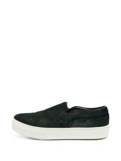 Pre-owned Celine Calf Hair Slip-on Sneakers In Green