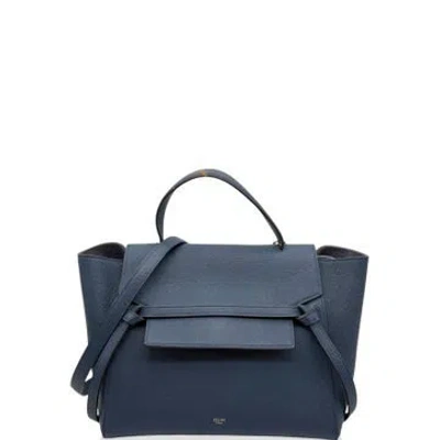 Pre-owned Celine Calfskin Belt Bag Mini In Blue