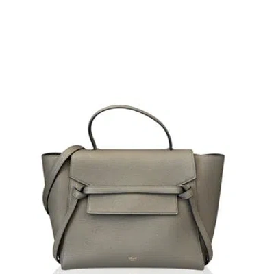 Pre-owned Celine Calfskin Belt Bag Mini In Grey