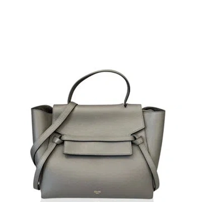 Pre-owned Celine Calfskin Belt Bag Mini In Grey