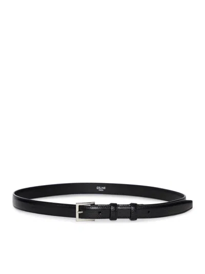 Celine Calfskin Belt In Black