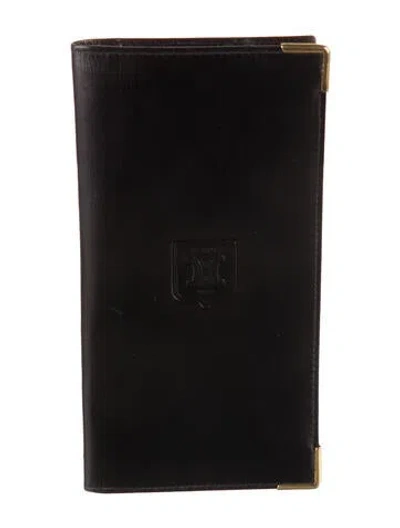 Pre-owned Celine Calfskin Bifold Wallet In Black