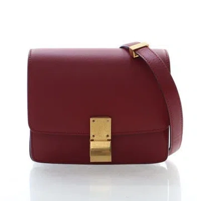 Pre-owned Celine Calfskin Box Bag Small In Red