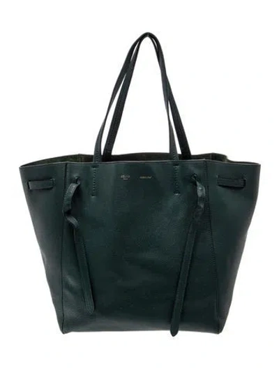 Pre-owned Celine Calfskin Cabas Phantom W/belt Small In Green