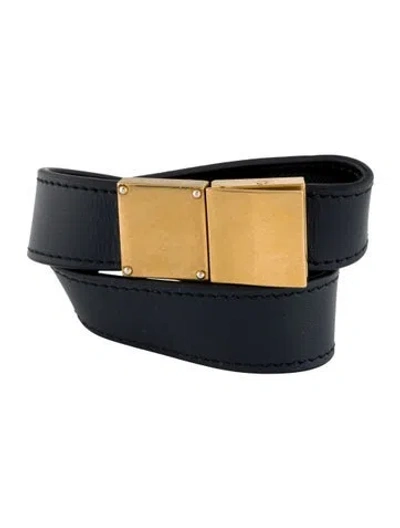 Pre-owned Celine Calfskin Double Strap Bracelet In Black