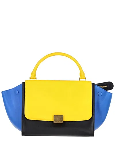 CELINE CELINE CALFSKIN LEATHER TRI-COLOR SMALL TRAPEZE BAG (AUTHENTIC PRE-LOVED)