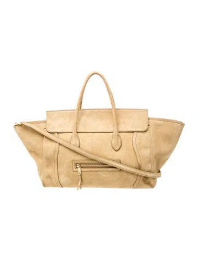 Pre-owned Celine Calfskin Luggage Medium 2026 In Neutral