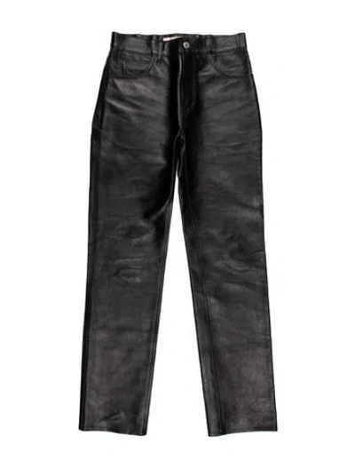 Pre-owned Celine Calfskin Straight Leg Pants In Gray