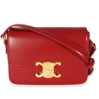 Pre-owned Celine Calfskin Teen Triomphe 2024 In Red