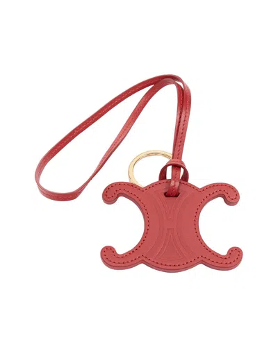 Pre-owned Celine Calfskin Triomphe Keyring Bag Charm (authentic Pre-loved)