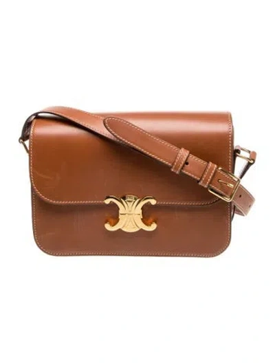 Pre-owned Celine Calfskin Triomphe Medium 2025 In Brown