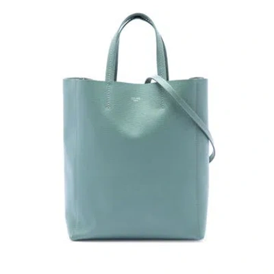 Pre-owned Celine Calfskin Vertical Cabas Tote Small In Blue