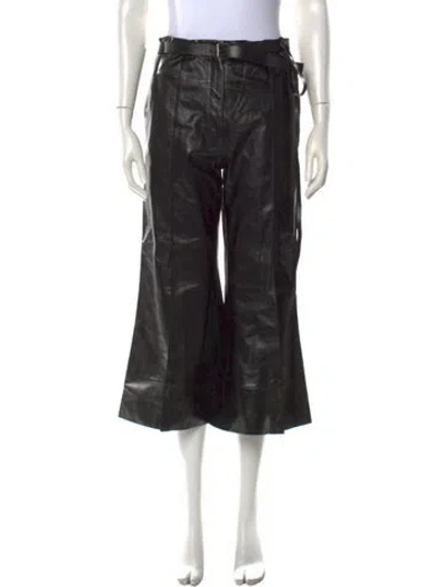 Pre-owned Celine Calfskin Wide Leg Pants In Black