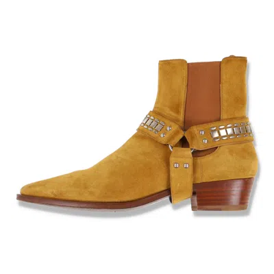 Pre-owned Celine Camargue Biker Chelsea 40mm Havana Boots In Brown