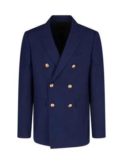Celine Camden Double-breasted Blazer In Blue