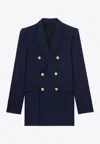Celine Tailored Jacket Double-breasted Design In Blue
