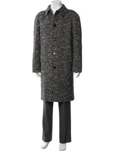 Pre-owned Celine Camden Mac Coat Wool Overcoat W/ Tags In Gray
