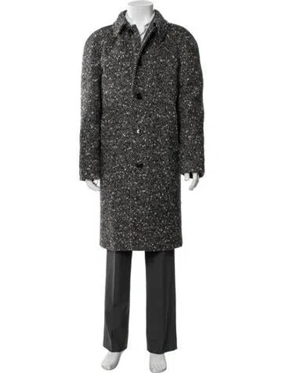 Pre-owned Celine Camden Mac Coat Wool Overcoat W/ Tags In Gray