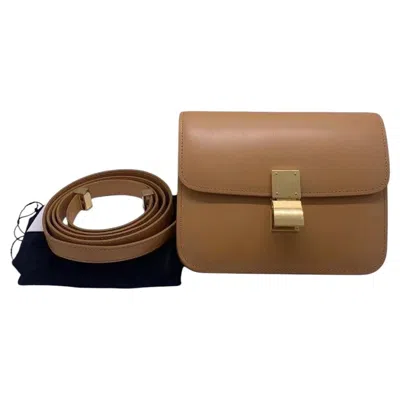 Pre-owned Celine Camel Classic Box Bag In Box Calfskin With Gold Hardware In Brown