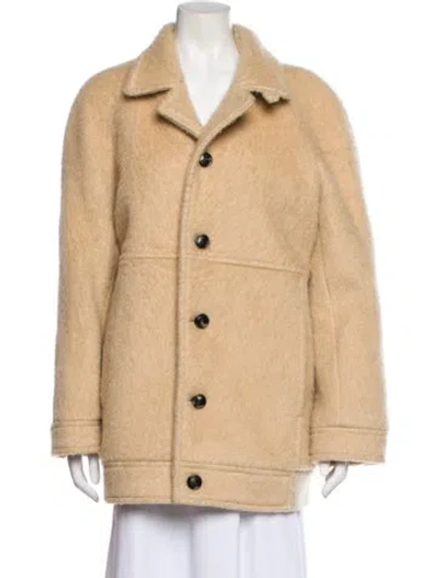Pre-owned Celine Camel Hair Peacoat In Neutral
