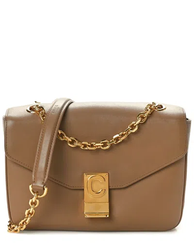 Celine Camel Shiny Calfskin Leather Shiny Medium C Bag (authentic Pre-loved) In Brown
