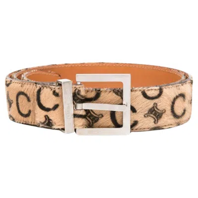 Pre-owned Celine Camel Triomphe Leather Belt In Brown