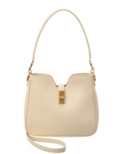 Celine Camille 16 Leather Shoulder Bag In White