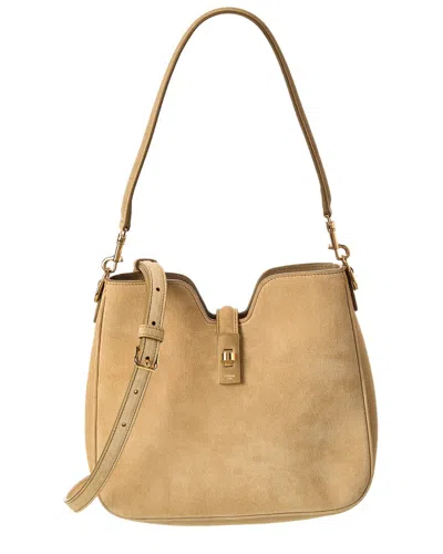 Celine Camille 16 Small Soft Suede Tote In Nude