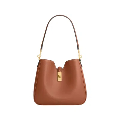 Celine Camille Small Tan Calfskin Bucket Bag In Black