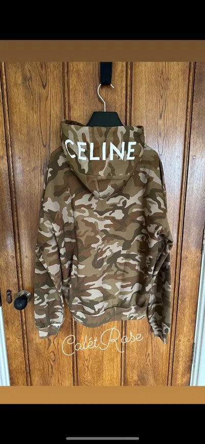 Pre-owned Celine Camouflage Camo Logo Hoodie Hedi Slimane