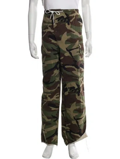 Pre-owned Celine Camouflage Print Cargo Pants In Green
