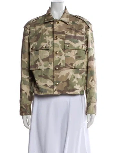Pre-owned Celine Camouflage Print Military Printed Utility Jacket In Neutral