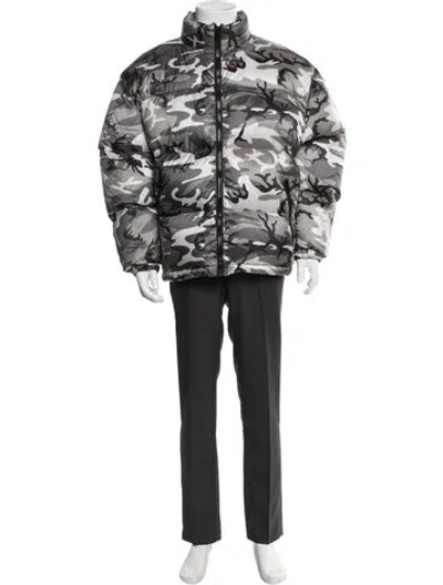 Pre-owned Celine Camouflage Print Parka W/ Tags In Gray