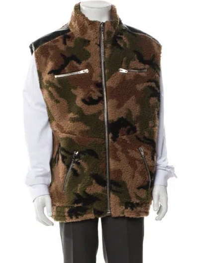 Pre-owned Celine Camouflage Print Printed Vest In Brown