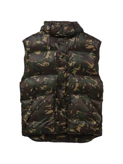 Pre-owned Celine Camouflage Quilted Vest In Green