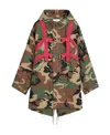 Celine Camouflage Strap Parker Coat In Brown